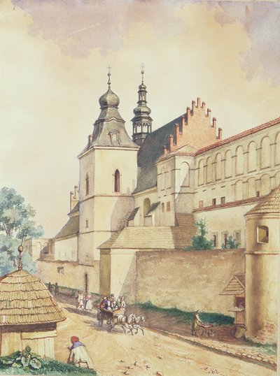 In Front of the Norbertine Monastery, Kozienice, 1857 by Walery Eljasz Radzikowski